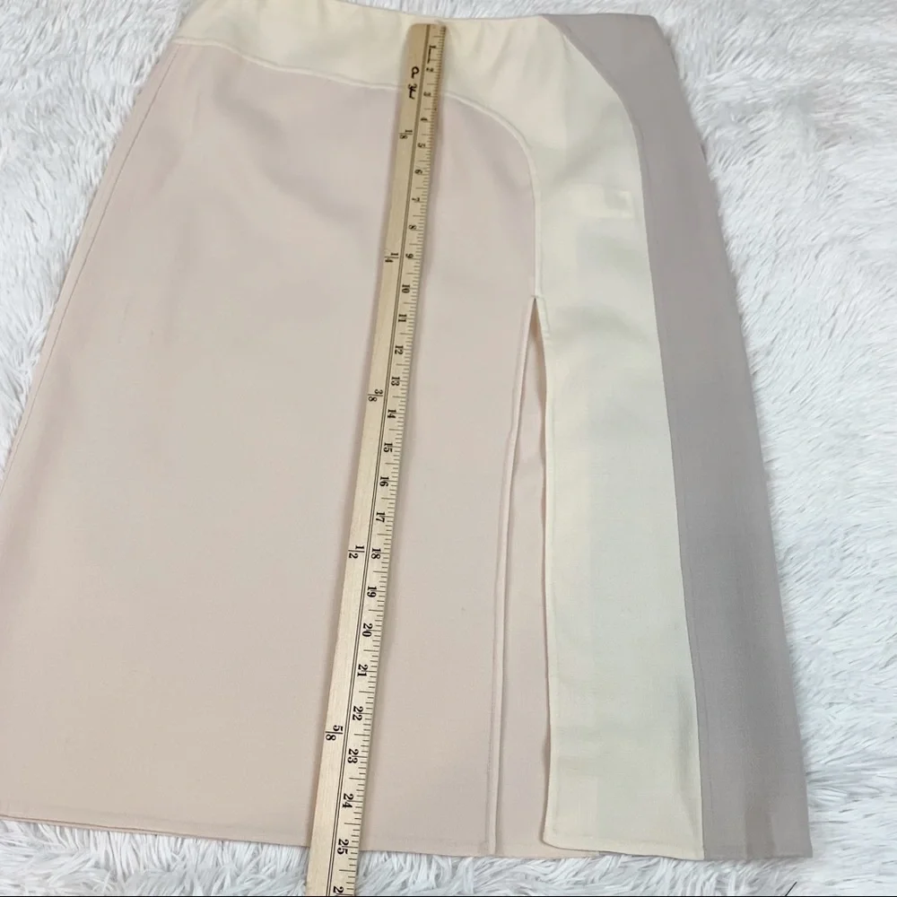 Marc Jacobs Colorblock‎ Wool knee length Skirt front slit pastel colors